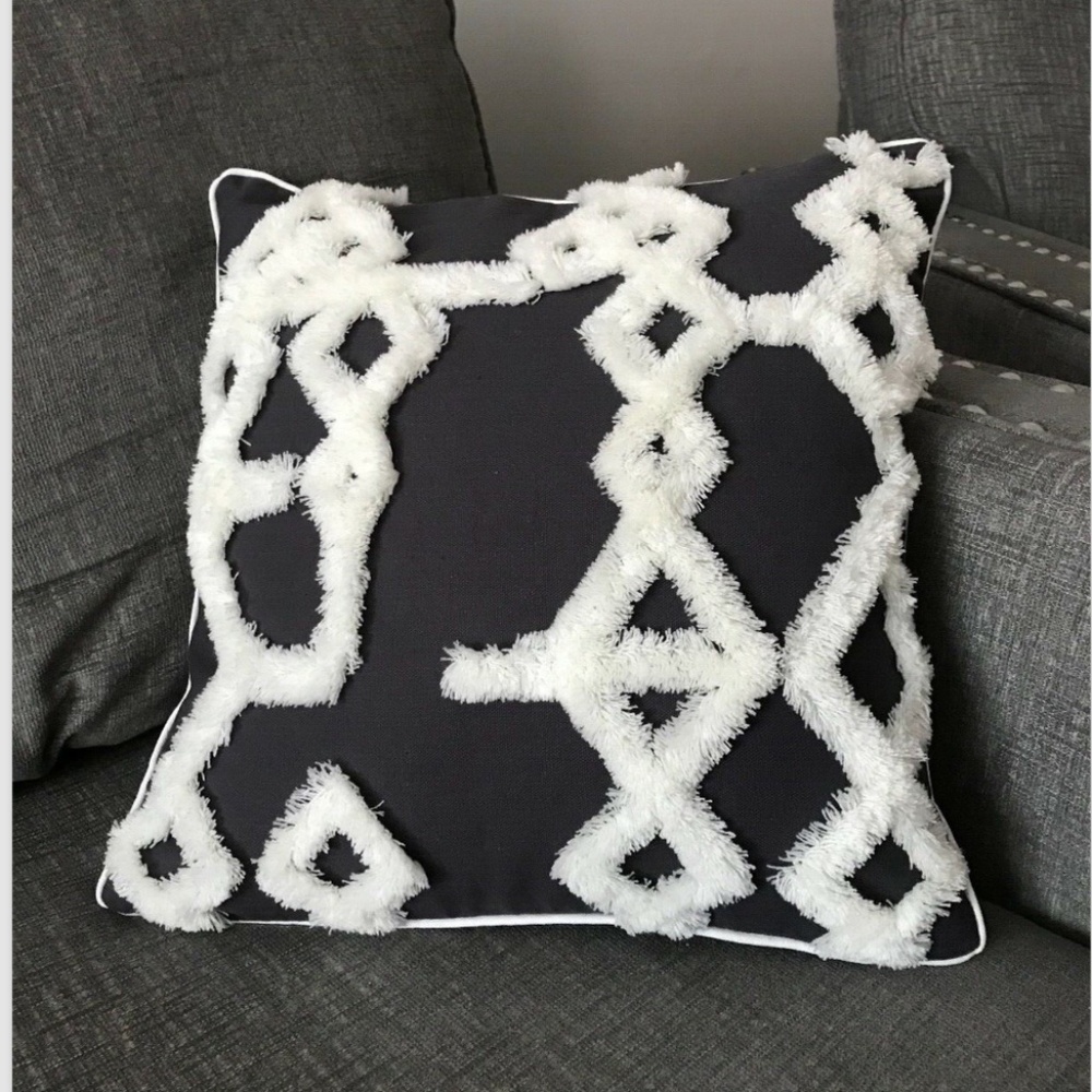 Pillow Cover 18"/18"Sofa Bed Black Case Embroidery Pillow Cushion Home DecorNEW…
